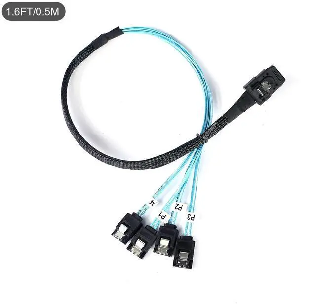 Alt view image 5 of 5 - BUCIER Mini SAS to SATA Cable:0.5M SFF-8087 to SATA Forward Breakout Cable SFF8087 SAS Controller to Hard Drive (1.6FT)