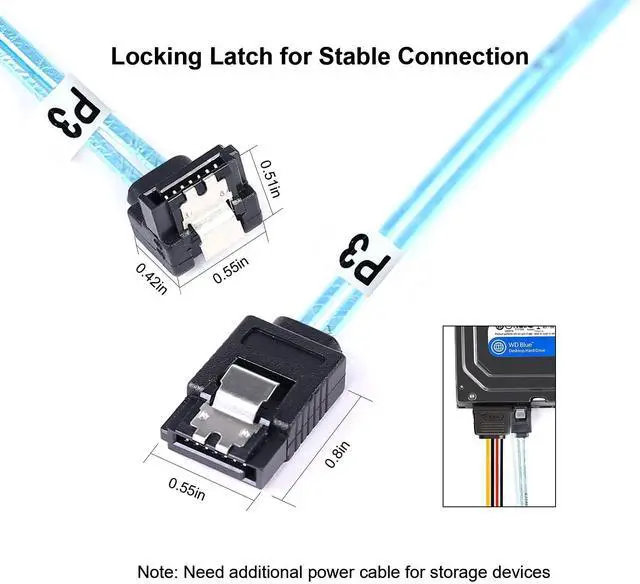 Alt view image 2 of 7 - BUCIER SATA-III Cable:1M 4Pcs/Set Thin Right-Angle SATA Cable 90-Degree, Bundled Angled to Straight SAS 6Gbps Data Replacement for Server-Raid SDD HDD CD DVD Drives (3.3FT)