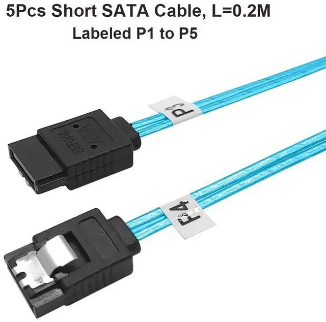 Alt view image 5 of 6 - BUCIER 5Pack SATA III Cable:8 inch Short-SATA Cable Thin 0.2M, Straight Flexible 6Gb Data with Locking Latch for Hard Drive,SDD, HDD (0.6FT)