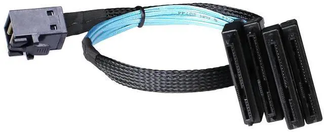 Alt view image 6 of 6 - BUCIER Mini-SAS to SAS-Cable: 0.5M SFF-8643 to SAS SFF-8643 to SFF-8482 Connector 4X SFF-8482 with SATA Power Adapter Cable (1.6FT)