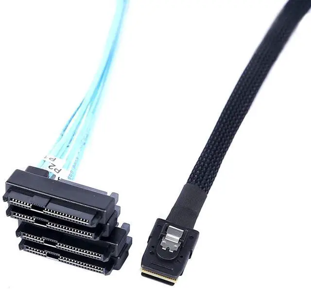 Alt view image 5 of 6 - BUCIER Mini-SAS to SAS Cable: 0.5M SFF-8087 to SAS SFF-8087 to SFF-8482 x4 with SATA-Power Adapter Cable (1.6FT)