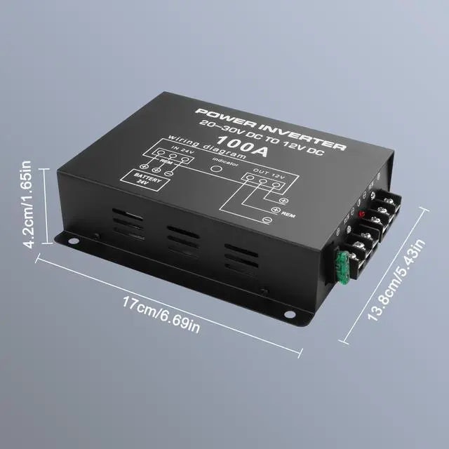 Alt view image 2 of 7 - BUCIER DC 24V to 12V Step-Down Voltage Converter - 100A, 1200W DC Buck Module Adapter - Car Truck Vehicle Power Supply - 1 Pcs