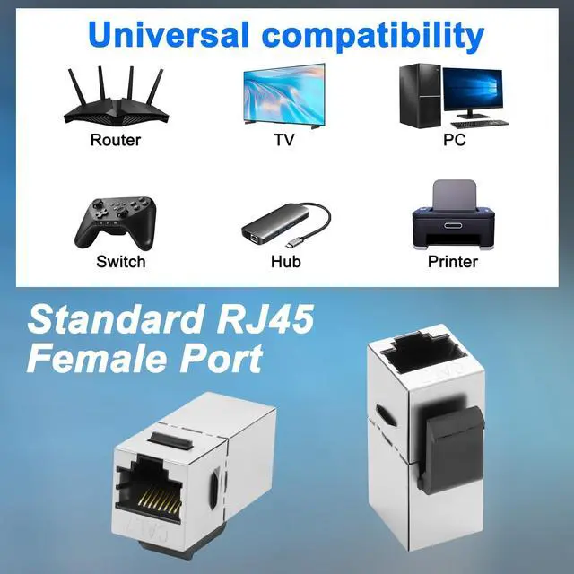 Alt view image 7 of 7 - BUCIER Cat7 Keystone Jack Coupler RJ45 Female to Female Keystone Jack Shielded Connecter Inline for Wall Plate 8P8C Cat7 Modular Ethernet Coupler Connector for Cat7/Cat6/Cat6A/Cat5e/Cat5-4PCS