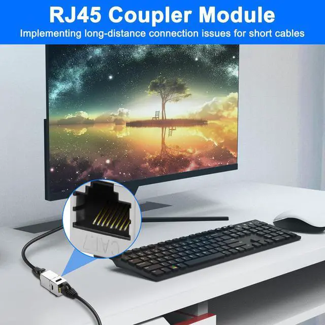 Alt view image 6 of 7 - BUCIER Cat7 Keystone Jack Coupler RJ45 Female to Female Keystone Jack Shielded Connecter Inline for Wall Plate 8P8C Cat7 Modular Ethernet Coupler Connector for Cat7/Cat6/Cat6A/Cat5e/Cat5-4PCS