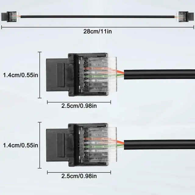 Alt view image 2 of 7 - BUCIER RJ11 CAT3 Keystone Coupler Telephone Cable 6P4C Female to Female Jack Modules Connector Adapter Cord for Telephone Fax ADSL DSL Modems Line -20CM/7.8IN 2PCS