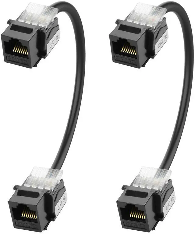 Main image of BUCIER RJ45 CAT 5E Keystone Coupler Ethernet Network Cable 8P8C Female to Female Jack Insert Inline Modular Connector Adapter Cord for Wall Plates Network Ethernet Cable -20CM/7.8IN 2 PCS