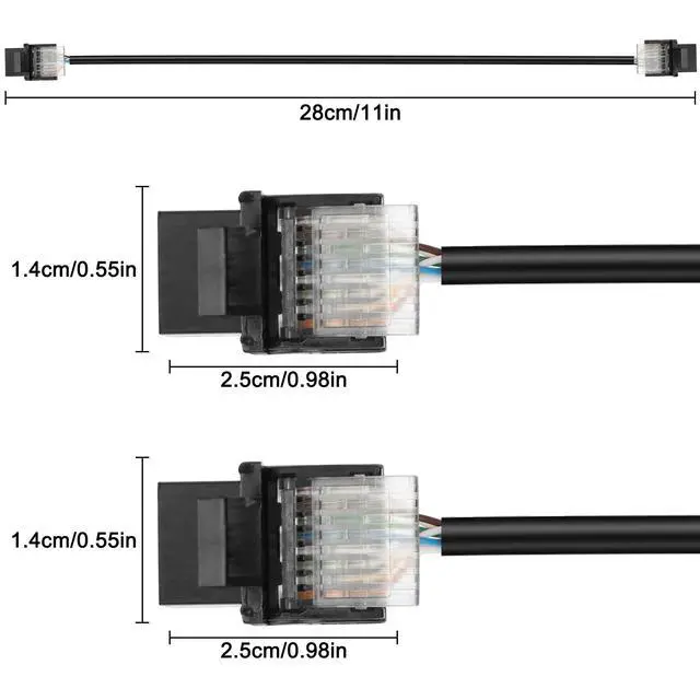 Alt view image 2 of 7 - BUCIER RJ45 CAT 5E Keystone Coupler Ethernet Network Cable 8P8C Female to Female Jack Insert Inline Modular Connector Adapter Cord for Wall Plates Network Ethernet Cable -20CM/7.8IN 2 PCS
