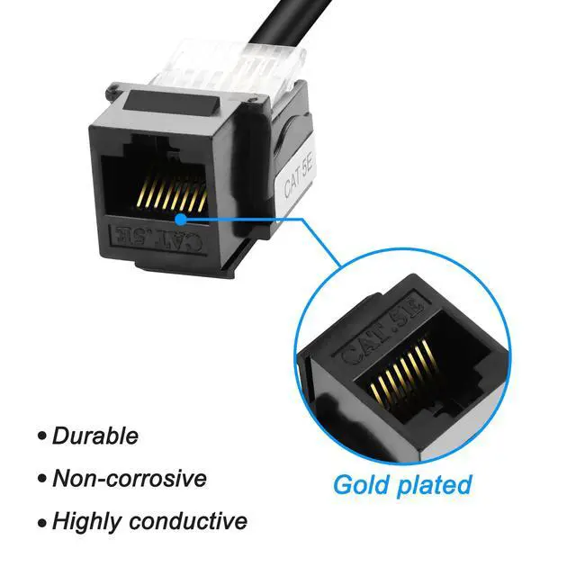 Alt view image 3 of 7 - BUCIER RJ45 CAT 5E Keystone Coupler Ethernet Network Cable 8P8C Female to Female Jack Insert Inline Modular Connector Adapter Cord for Wall Plates Network Ethernet Cable -20CM/7.8IN 2 PCS