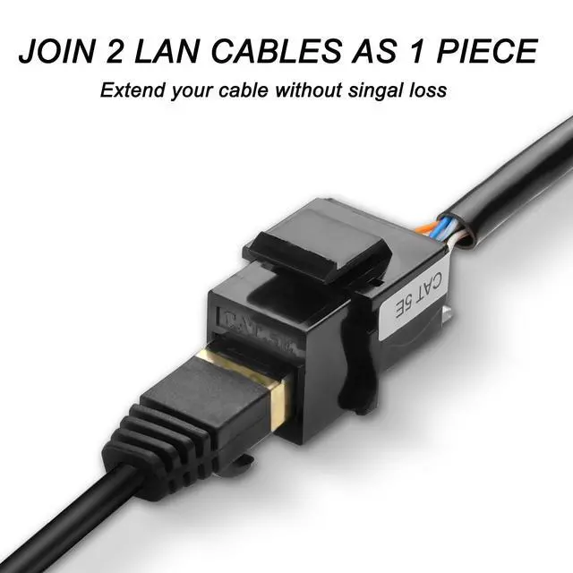 Alt view image 4 of 7 - BUCIER RJ45 CAT 5E Keystone Coupler Ethernet Network Cable 8P8C Female to Female Jack Insert Inline Modular Connector Adapter Cord for Wall Plates Network Ethernet Cable -20CM/7.8IN 2 PCS