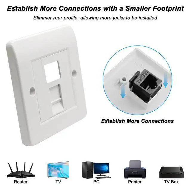 Alt view image 7 of 7 - BUCIER RJ45 CAT 5E Keystone Coupler Ethernet Network Cable 8P8C Female to Female Jack Insert Inline Modular Connector Adapter Cord for Wall Plates Network Ethernet Cable -20CM/7.8IN 2 PCS
