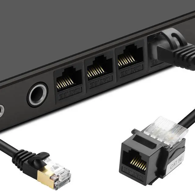 Alt view image 6 of 7 - BUCIER RJ45 CAT 5E Keystone Coupler Ethernet Network Cable 8P8C Female to Female Jack Insert Inline Modular Connector Adapter Cord for Wall Plates Network Ethernet Cable -20CM/7.8IN 2 PCS