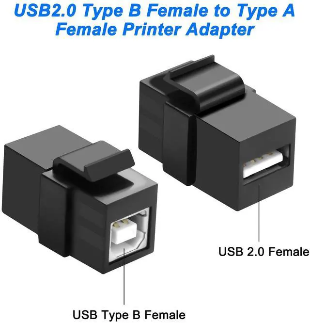 Alt view image 3 of 7 - BUCIER USB B to USB A Panel Mount Adapter Keystone Insert Solderless Socket Connector USB2.0 Type B Female to Type A Female Keystone Coupler Wall Outlet Jack Adapter for PC Printer Scanner - 4PCS