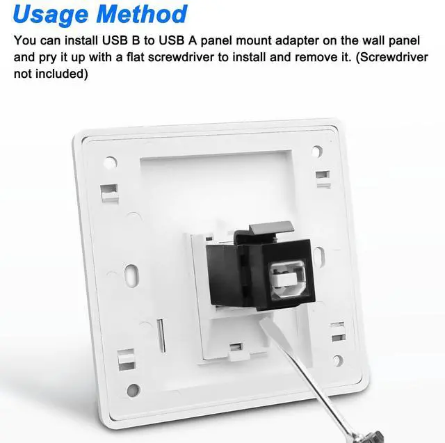 Alt view image 6 of 7 - BUCIER USB B to USB A Panel Mount Adapter Keystone Insert Solderless Socket Connector USB2.0 Type B Female to Type A Female Keystone Coupler Wall Outlet Jack Adapter for PC Printer Scanner - 4PCS
