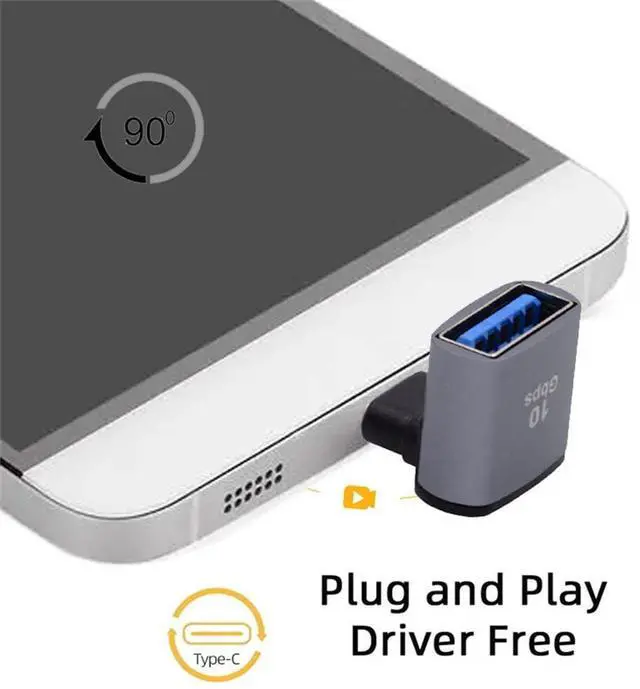 Alt view image 2 of 7 - BUCIER Up Down Angled USB-C Type-C to USB 3.0 Female OTG Adapter 90 Degree for Laptop Tablet Phone