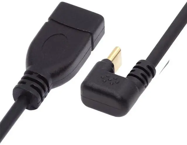 Main image of BUCIER USB-C USB 3.1 Type-C Male to USB 3.0-A Female 10Gbps OTG Data Power Cable Opposite U Shape Back Angled 20cm