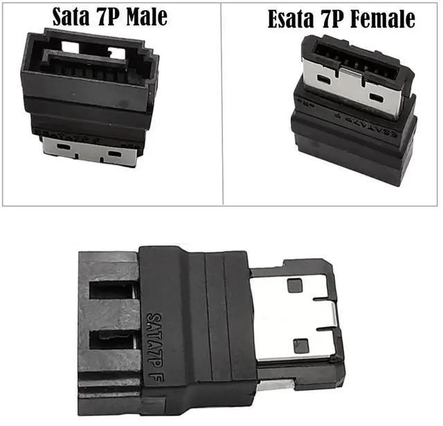 Alt view image 2 of 6 - BUCIER ESATA to Adapter 7P Female to Male Connector for Faster Data Transfer Speed to ESATA Adapter
