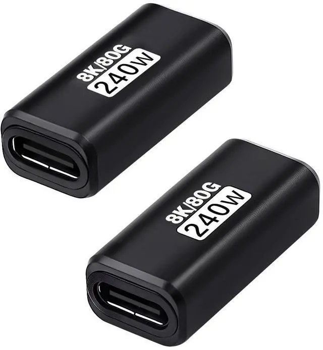 Main image of BUCIER 80Gbps USB C Female to Female Adapter (240W Fast Charging and 8K@60Hz Video) USB C Coupler Bidirectional Converter for iPad, MacBook,Thunderbolt 5/4 and Type-C Devices (2Pack)