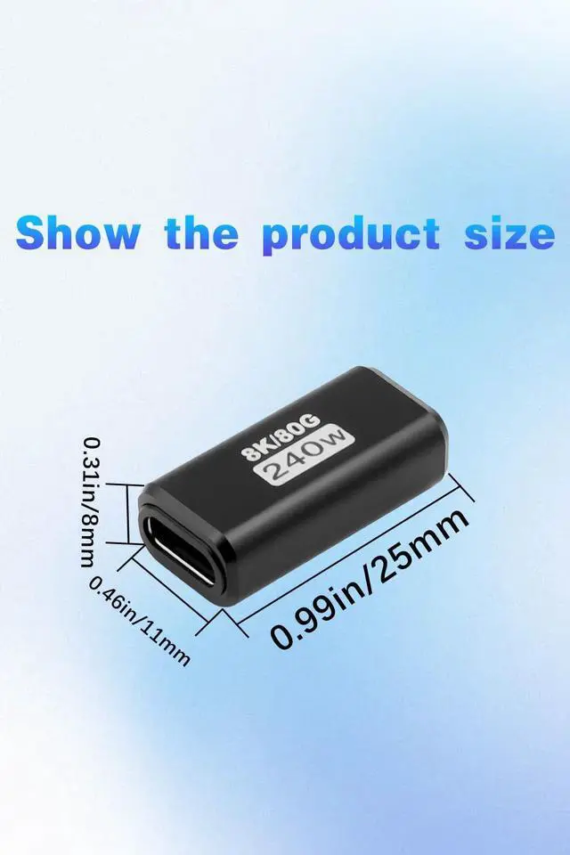 Alt view image 5 of 7 - BUCIER 80Gbps USB C Female to Female Adapter (240W Fast Charging and 8K@60Hz Video) USB C Coupler Bidirectional Converter for iPad, MacBook,Thunderbolt 5/4 and Type-C Devices (2Pack)