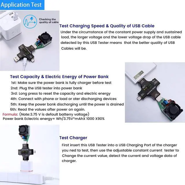 Alt view image 4 of 7 - BUCIER 2 in 1 Type C USB Tester Color Screen LCD Digital Multimeter, USB C Voltage Current Voltmeter Amp Volt Ammeter Detector USB Cable Charger Indicator DC3.6-30V/0-5.1A