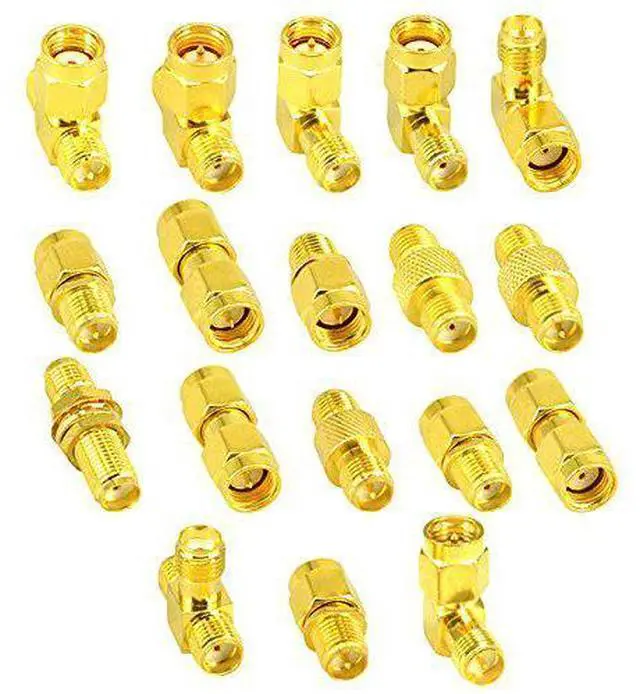 Main image of BUCIER 18pcs SMA Adapter Kit Standard SMA Male to SMA Female WiFi Antenna SMA Connectors Converter for WiFi Antenna/FPV Drone/Extension Cable