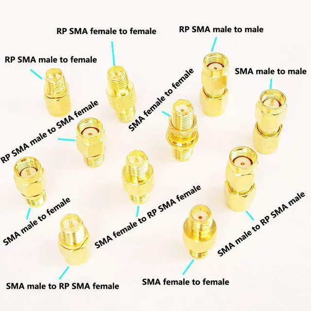 Alt view image 5 of 7 - BUCIER 18pcs SMA Adapter Kit Standard SMA Male to SMA Female WiFi Antenna SMA Connectors Converter for WiFi Antenna/FPV Drone/Extension Cable