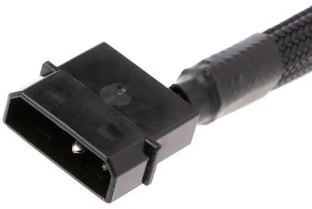 Alt view image 4 of 6 - BUCIER New 1 To 4 Way Y-Splitter Sleeved 4-Pin Molex Fan Male To 4x 3-Pin/4-Pin PWM Male Connector For Fan Extension Adapter Cables