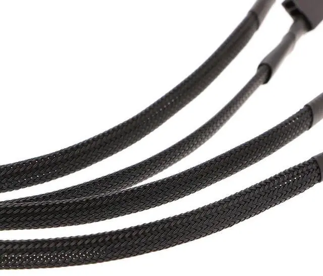 Alt view image 6 of 6 - BUCIER New 1 To 4 Way Y-Splitter Sleeved 4-Pin Molex Fan Male To 4x 3-Pin/4-Pin PWM Male Connector For Fan Extension Adapter Cables