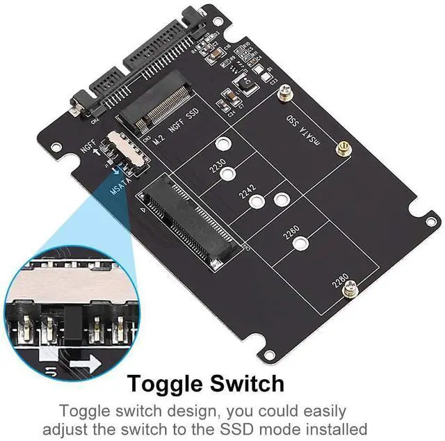 Alt view image 2 of 7 - M.2 or mSATA to SATA 3.0 Adapter 2-in-1 NGFF to mSATA Converter Reader Card with SATA Cable Converter as Portable Flash Drive External 2.5 inch Hard Drive,Support Full SATA or NGFF B/B+M Key SSD