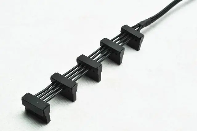 Alt view image 2 of 5 - BUCIER High Quality 1 Pcs Practical Durable PC Server 4 pins IDE Molex 1 to 5 SATA Power Cable Adapter Splitter Cables 18AWG Black 40cm