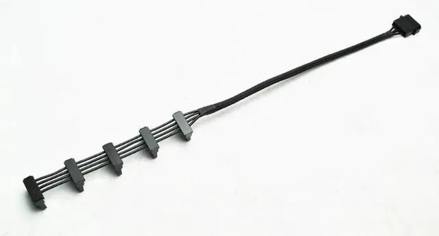 Alt view image 5 of 5 - BUCIER High Quality 1 Pcs Practical Durable PC Server 4 pins IDE Molex 1 to 5 SATA Power Cable Adapter Splitter Cables 18AWG Black 40cm