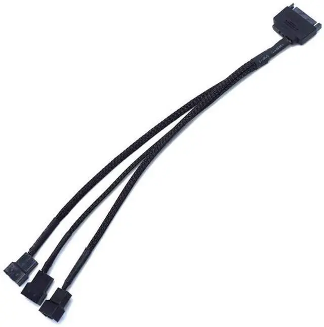 Alt view image 3 of 5 - BUCIER SATA to 3 x 3 Pin / 4 Pin PMW 12V PC Case Fan Power Adapter Cable, 3-Pin or 4-Pin (PWM Connector) to 15 Pin SATA Computer Cooler Cooling Fan Splitter Y Power Cable 2-Pack