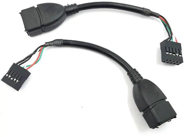 Alt view image 2 of 6 - BUCIER USB Header to USB Cable,Motherboard USB 2.0 Adapter Cable, USB 2.0 Type A Female to Dupont 9 Pin Female Header Motherboard Cable Cord (2-Pack 0.1M)