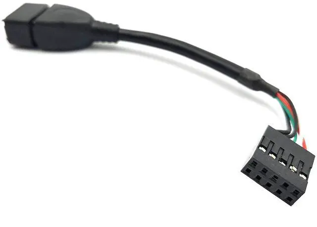 Alt view image 4 of 6 - BUCIER USB Header to USB Cable,Motherboard USB 2.0 Adapter Cable, USB 2.0 Type A Female to Dupont 9 Pin Female Header Motherboard Cable Cord (2-Pack 0.1M)