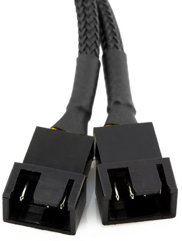 Alt view image 2 of 4 - BUCIER 4-Pin PWM GPU Dual Fan Splitter Sleeved Adapter Cable For Graphics Cards