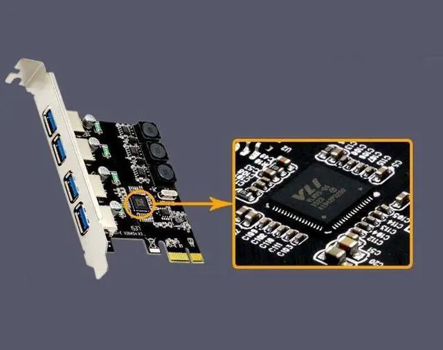 Alt view image 4 of 7 - BUCIER 4 Port Usb 3.0 Pci Express Expansion Card Pcie Pci-E Usb 3.0 Host Controller 4 X