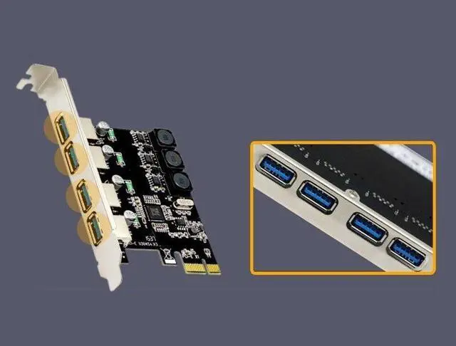 Alt view image 6 of 7 - BUCIER 4 Port Usb 3.0 Pci Express Expansion Card Pcie Pci-E Usb 3.0 Host Controller 4 X