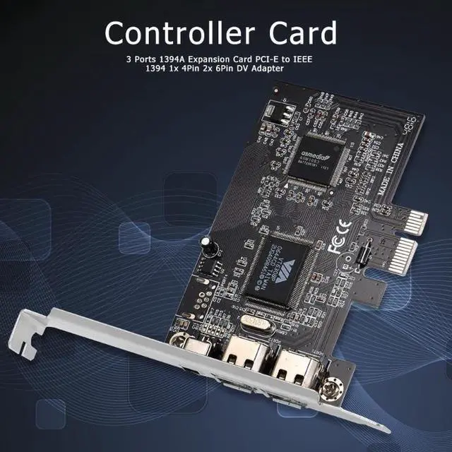 Alt view image 3 of 7 - BUCIER 3 Ports 1394A Expansion Card PCI-E 1X to IEEE 1394 DV Video Adapter 1x 4Pin 2x 6Pin Controller for Desktop PC with 6Pin to 4Pin IEEE Cable Free