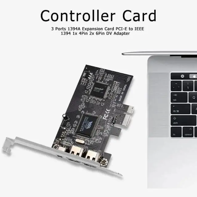 Alt view image 6 of 7 - BUCIER 3 Ports 1394A Expansion Card PCI-E 1X to IEEE 1394 DV Video Adapter 1x 4Pin 2x 6Pin Controller for Desktop PC with 6Pin to 4Pin IEEE Cable Free