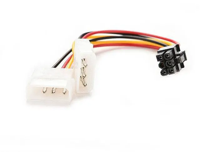 Main image of BUCIER 6in Male to Male 2 x 4pin to 6pin PCIE PCI Express Splitter Power Cable Cord New