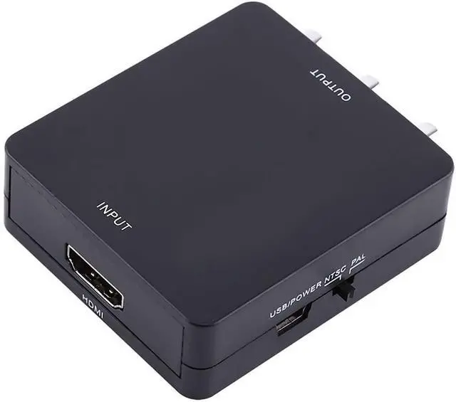 Alt view image 6 of 6 - BUCIER PUSOKEI Digital HDMI to RCA,HD Video Converter, 720p/1080p Mini HDMI to RCA Composite Video Audio AV CVBS Adapter Converter,Support NTSC/PAL Format (Black)