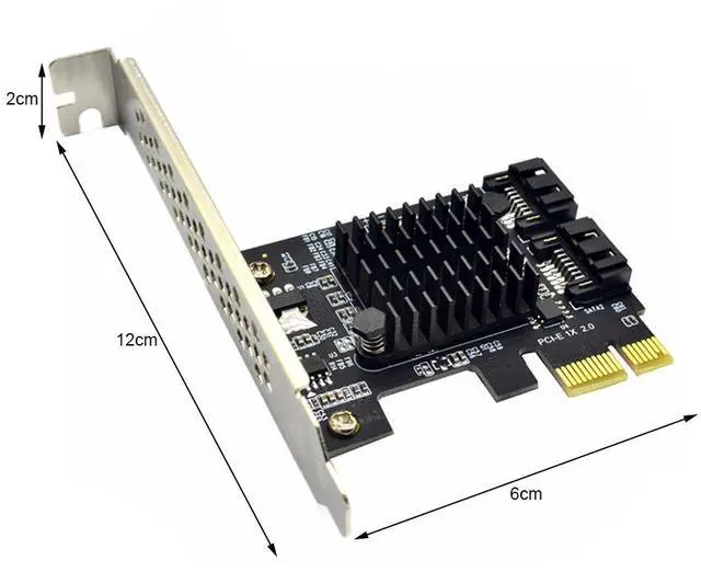Alt view image 4 of 5 - BUCIER 2 Port SATA III PCIe 3.0 X1 Controller Card, PCI Express to SATA 3.0 6G, Marvell 88SE91XX