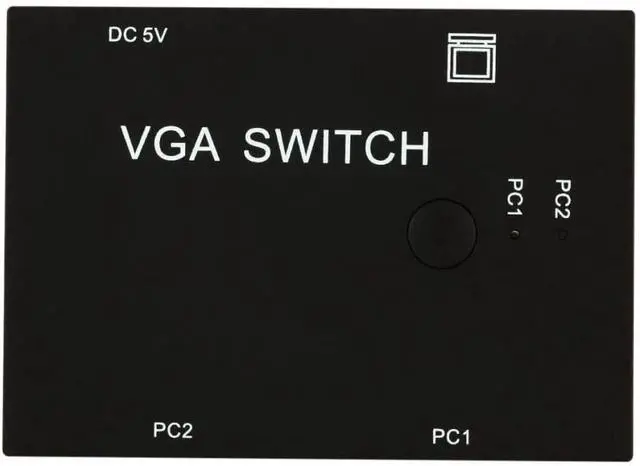 Alt view image 2 of 7 - BUCIER 2 Port VGA SVGA Monitor Sharing Switch Box 2-in 1-Out for LCD PC TV Monitor