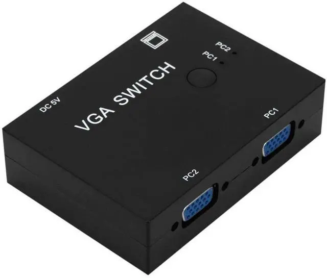 Alt view image 3 of 7 - BUCIER 2 Port VGA SVGA Monitor Sharing Switch Box 2-in 1-Out for LCD PC TV Monitor