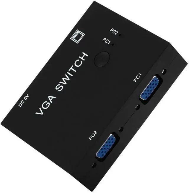 Alt view image 4 of 7 - BUCIER 2 Port VGA SVGA Monitor Sharing Switch Box 2-in 1-Out for LCD PC TV Monitor