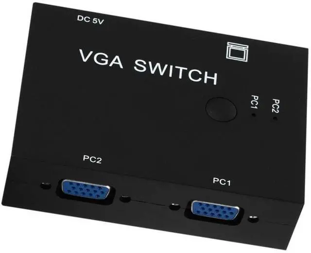 Alt view image 5 of 7 - BUCIER 2 Port VGA SVGA Monitor Sharing Switch Box 2-in 1-Out for LCD PC TV Monitor