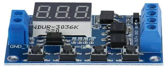 Alt view image 2 of 6 - BUCIER DC 5V-36V Dual MOS Control Cycle Trigger Timer Delay Relay Module Switch LED Quiescent Current 20mA Operating Current 50mA