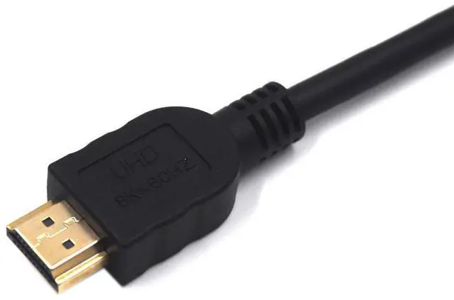 Alt view image 3 of 7 - BUCIER 2 Feet 48Gbps HDMI 8K@60Hz Ultra HD Cable, Straight Male to Down Angle Male HDMI 2.1 High Speed Shield Cord for Xbox TV PS4 PS5 Switch, Support 4K@120Hz, 3D Dynamic HDR