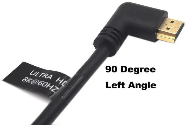Alt view image 2 of 7 - BUCIER 2 Feet 48Gbps HDMI 8K@60Hz Extension Ultra HD Cable, Straight Female to Left Angle Male HDMI 2.1 Extender High Speed Shield Cord for Xbox TV PS4 PS5 Switch, Support 4K@120Hz, 3D Dynamic HDR