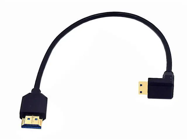 Main image of BUCIER 1ft Mini HDMI 8K to HDMI Ultra HD Cable, 3D 48Gpbs Down Angle 2.1 Male to Straight 2.1 Male Adapter for Xbox PS4 PS5 TV Switch, Support 8K@60HZ 4K@120Hz
