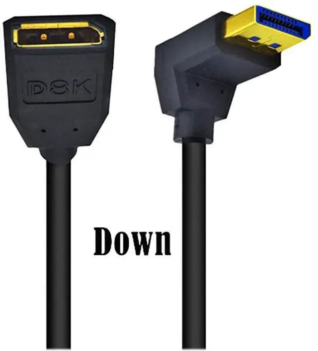 Alt view image 2 of 4 - BUCIER 5.9 Inch DisplayPort 8K Extension Cable, 90 Degree Down Angle DP 1.4 Version Male to DP 1.4 Version Female Adapter Extender Cable, Support 8K@60Hz & 4K@ 144Hz